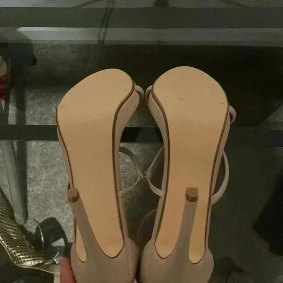 Shoedazzle Women's Nude Strappy High Heel Size 9.5 - Picture 7 of 8